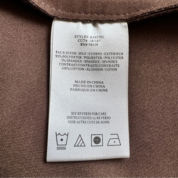 KUT FROM‎ THE KLOTH Carina Moto Jacket Faux Suede Buff S Asym Zip Drape Collar - Picture 11 of 12